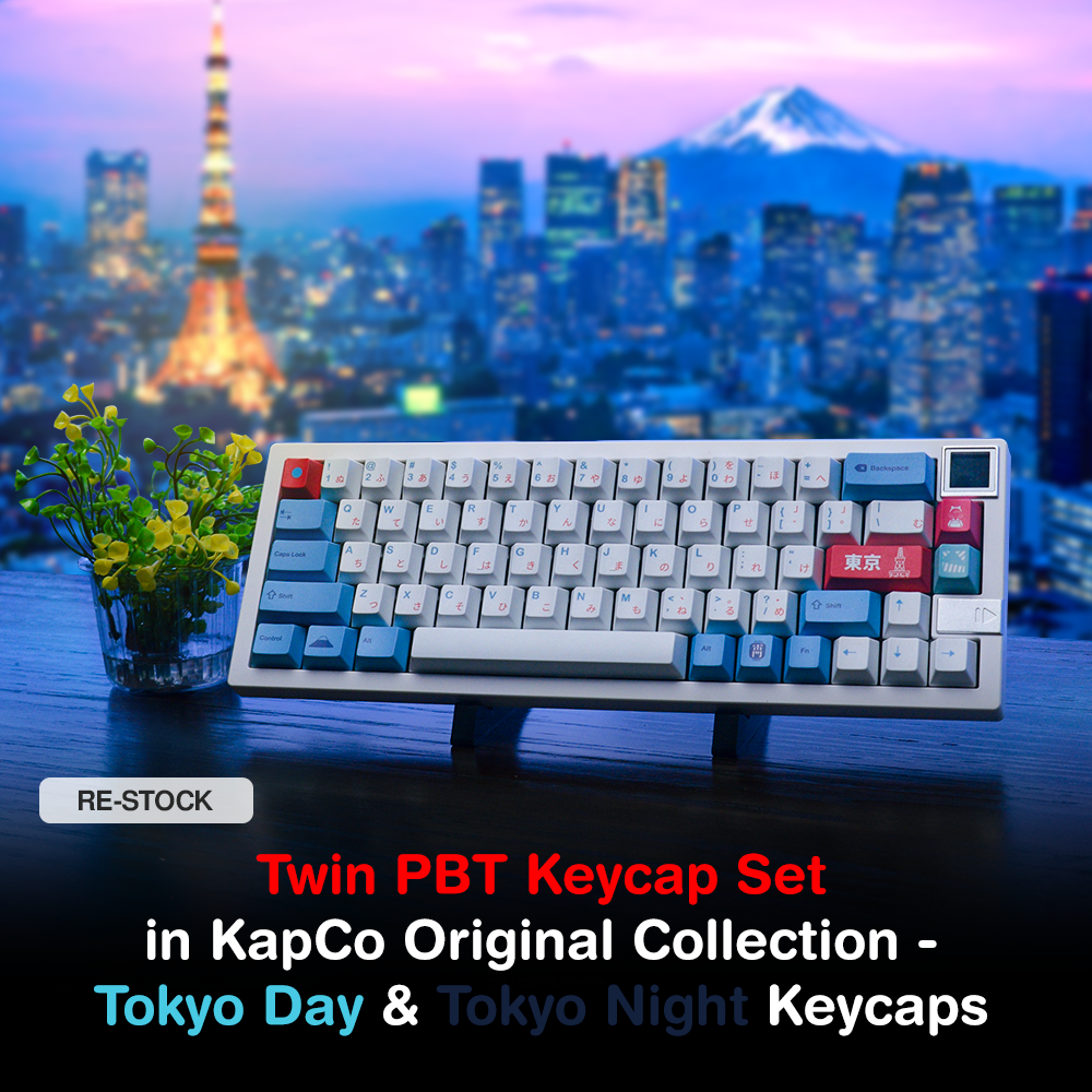 Twin PBT Keycap Set in KapCo Original Collection - Tokyo Day & Tokyo N ...